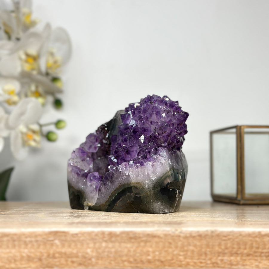 Amethyst Crystal Cluster with Calcite Inclusion - CBP1151