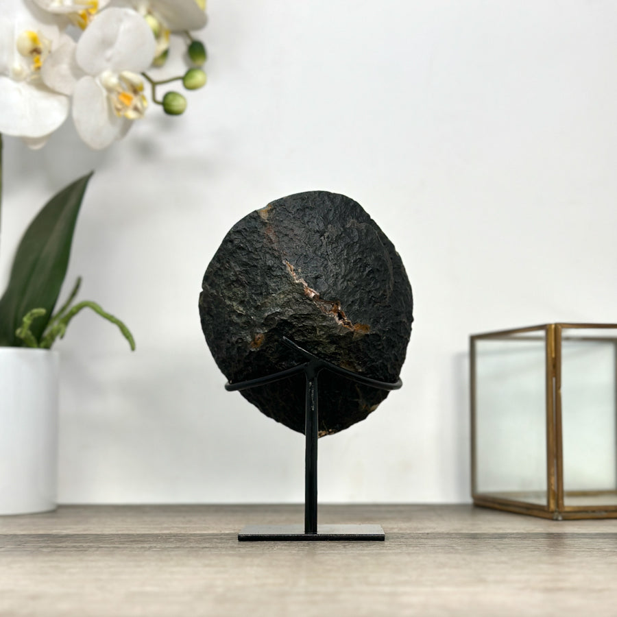 Amethyst Geode on Stand with Calcite Formation - MWS2864