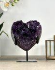 Amethyst Stone Heart with Large Deep Purple Crystals - HST0318