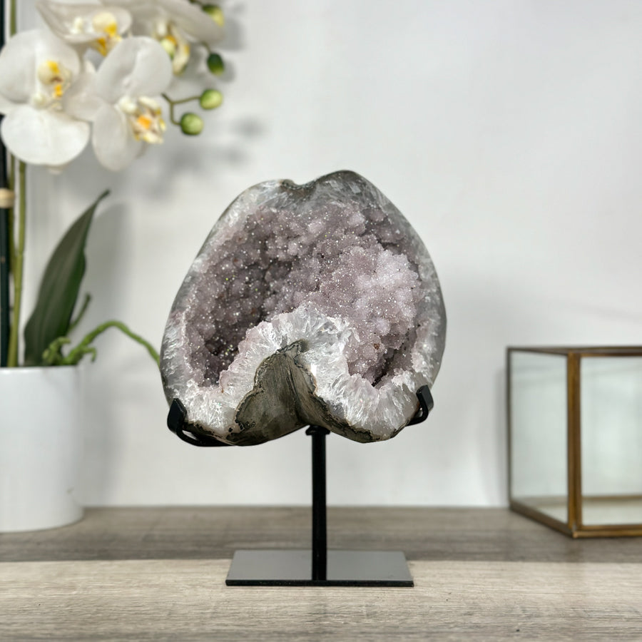 Amethyst Geode with Sugar Sparkling Crystals - MWS2691