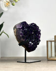 Natural Deep Purle Amethyst Stone Heart Stone - Stand Included - HST0312