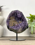 Natural Deep Purple Amethyst Geode with Calcite Inclusion - MWS3354