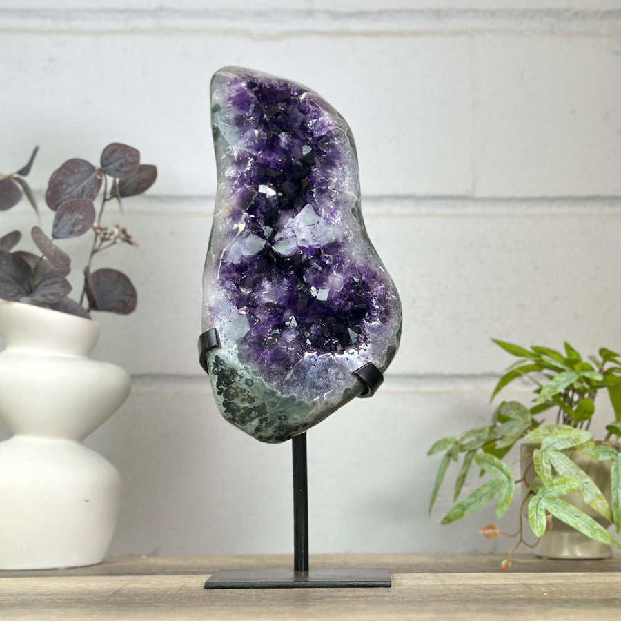 Natural Amethyst Geode with Huge Deep Purple Crystals - MWS3154