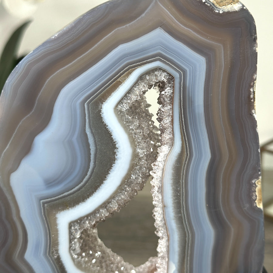 Stunning Blue Banded Agate Slice Portal - MWS2112