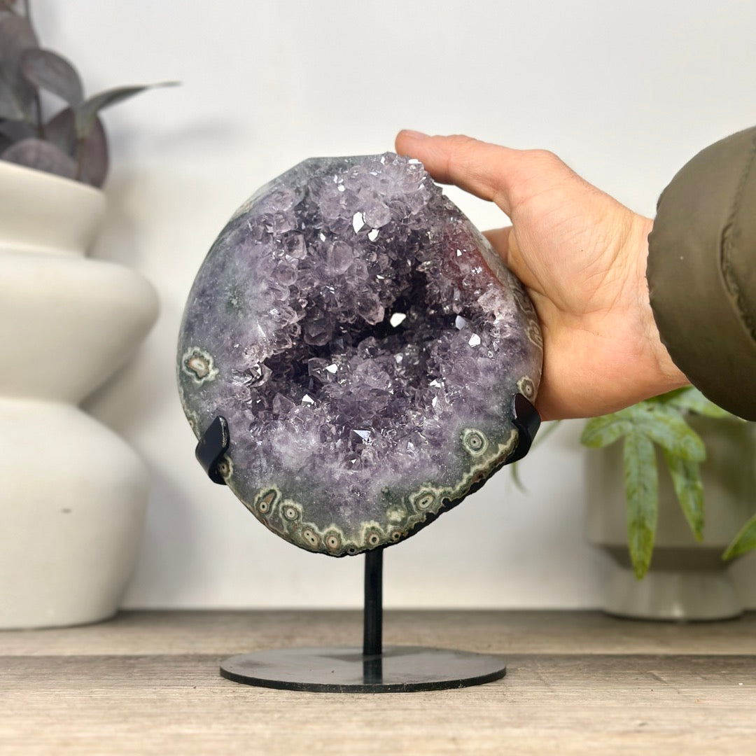 Large Amethyst Geode with Stunning Green Jasper Shell - MWS3343