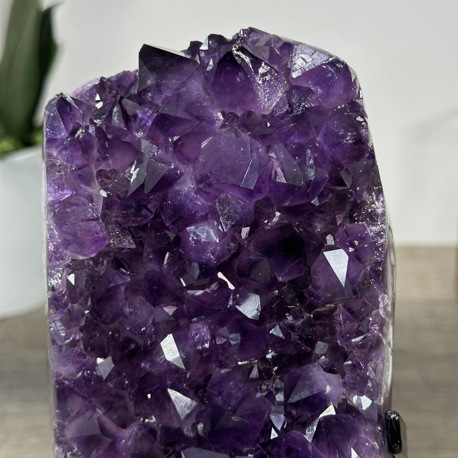 Natural Amethyst Crystal Cluster with Large &amp; Shinny Crystals - MWS2177