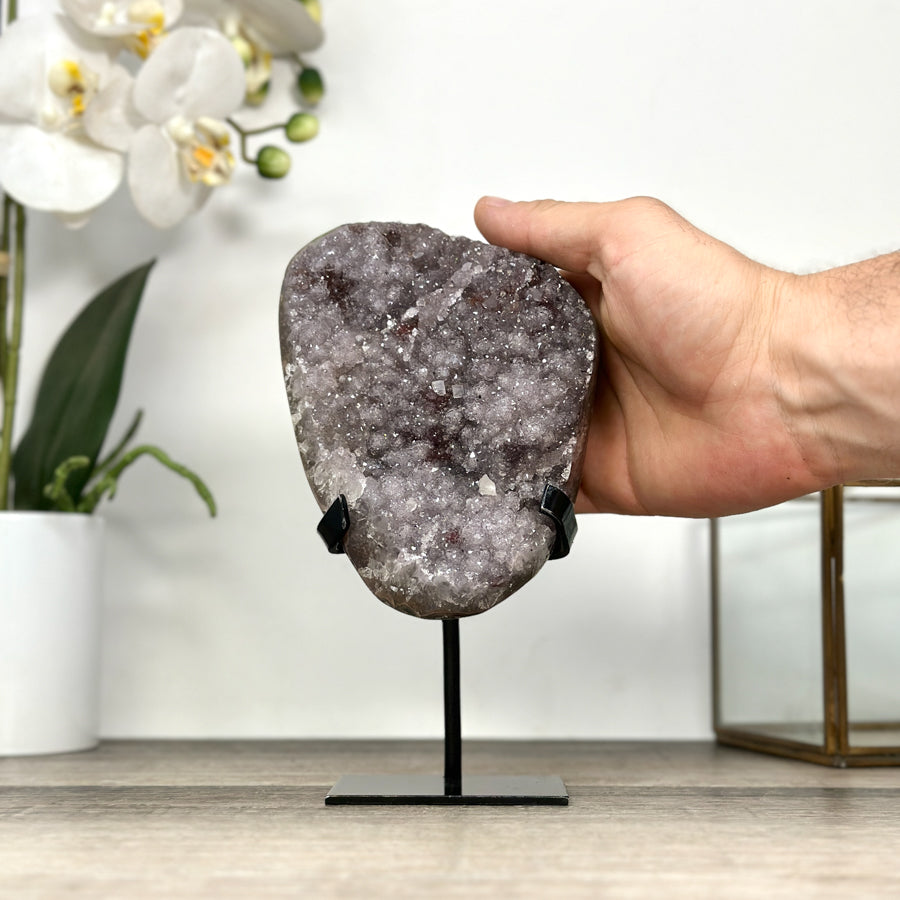 Pink Amethyst Cluster Formation with Metal Stand - MWS2865