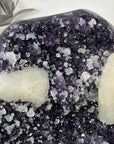 Natural Amethyst Cluster with Large Calcite Specimen - MWS3134