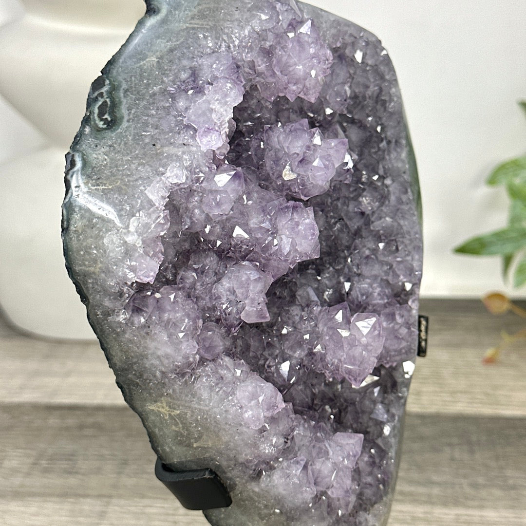 Large Natural Amethyst Formation on Stand with Stalactites - MWS3298