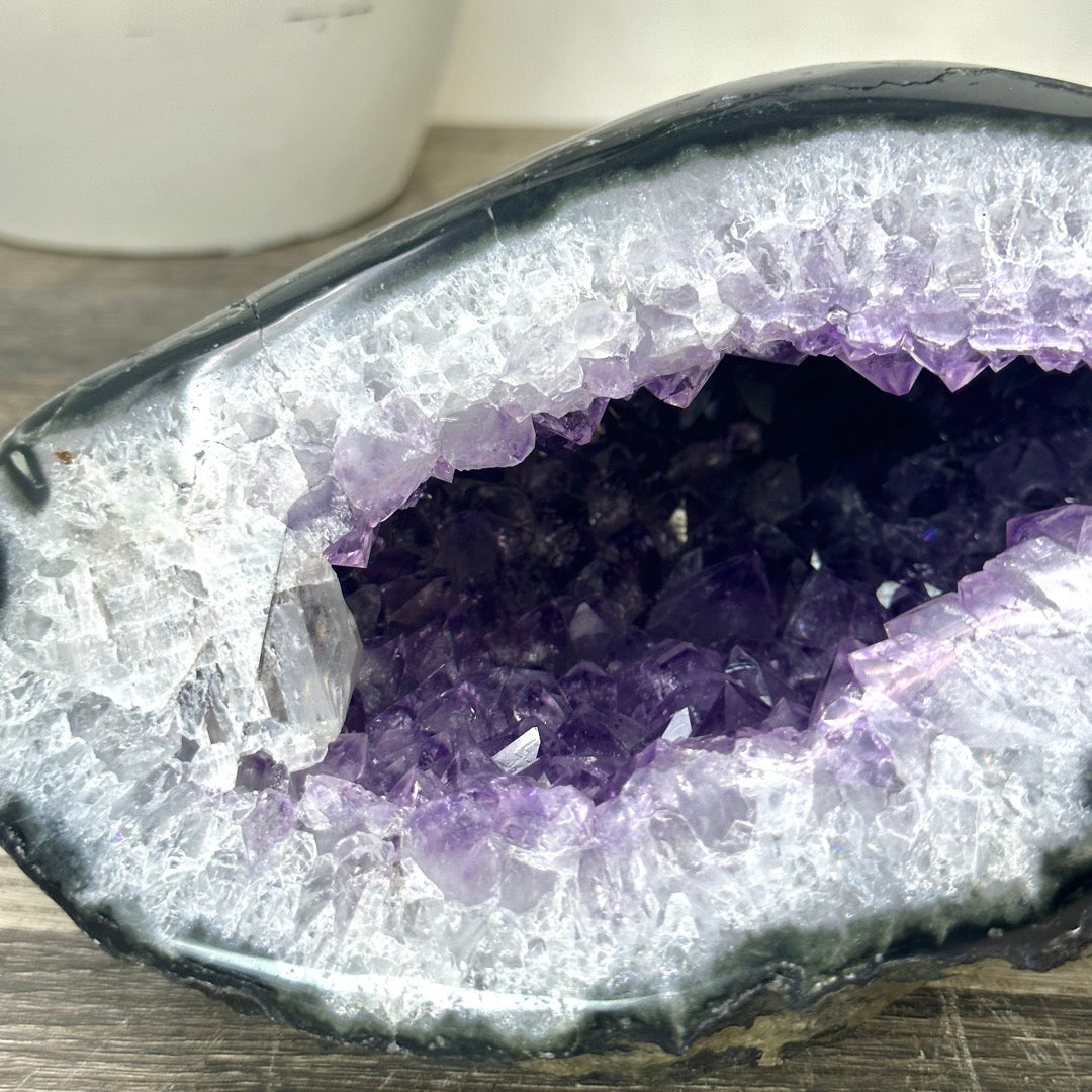 Natural Amethyst Geode with Quartz Shell - STGE0041