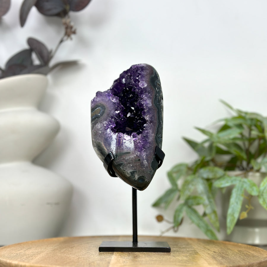 Natural Top Grade Amethyst Geode on Stand - MWS3258