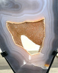 Agate Slice with Druzy Center - Blue Banding for Home Decor Display - MWS2655