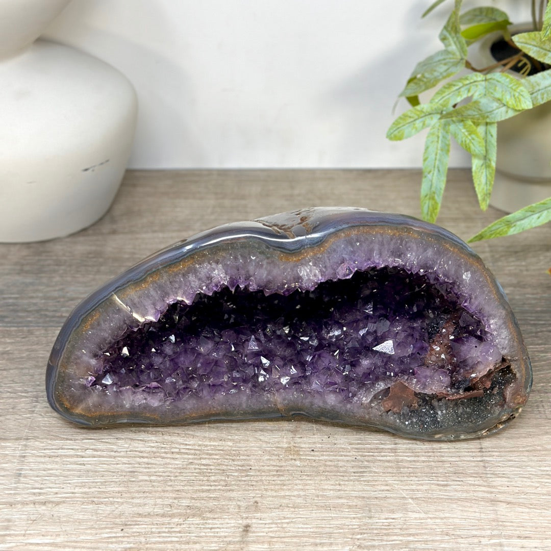 Amethyst Stone Geode with Agate Shell - STGE0100
