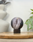 Quartz & Agate Sphere Geode with Crystal Formation - SPH0207