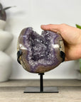 Natural Amethyst Geode on Metal Stand - MWS3327