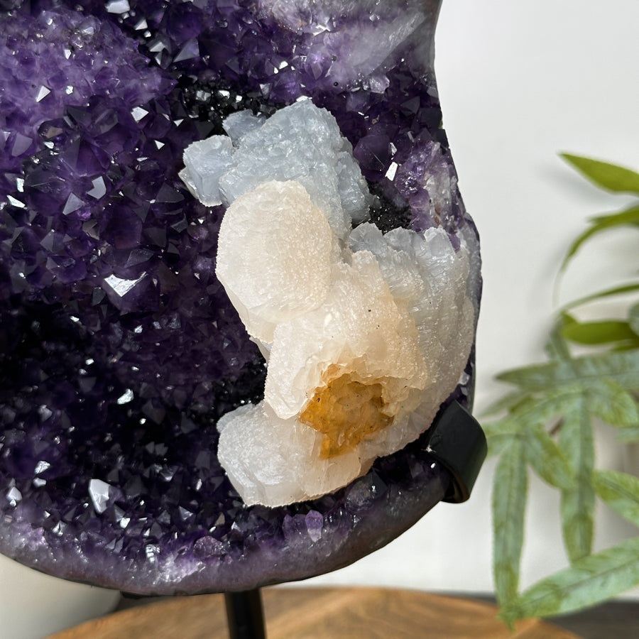 Top Grade Natural Amethyst Specimen with Stalactites &amp; Calcite Crystal - MWS3128