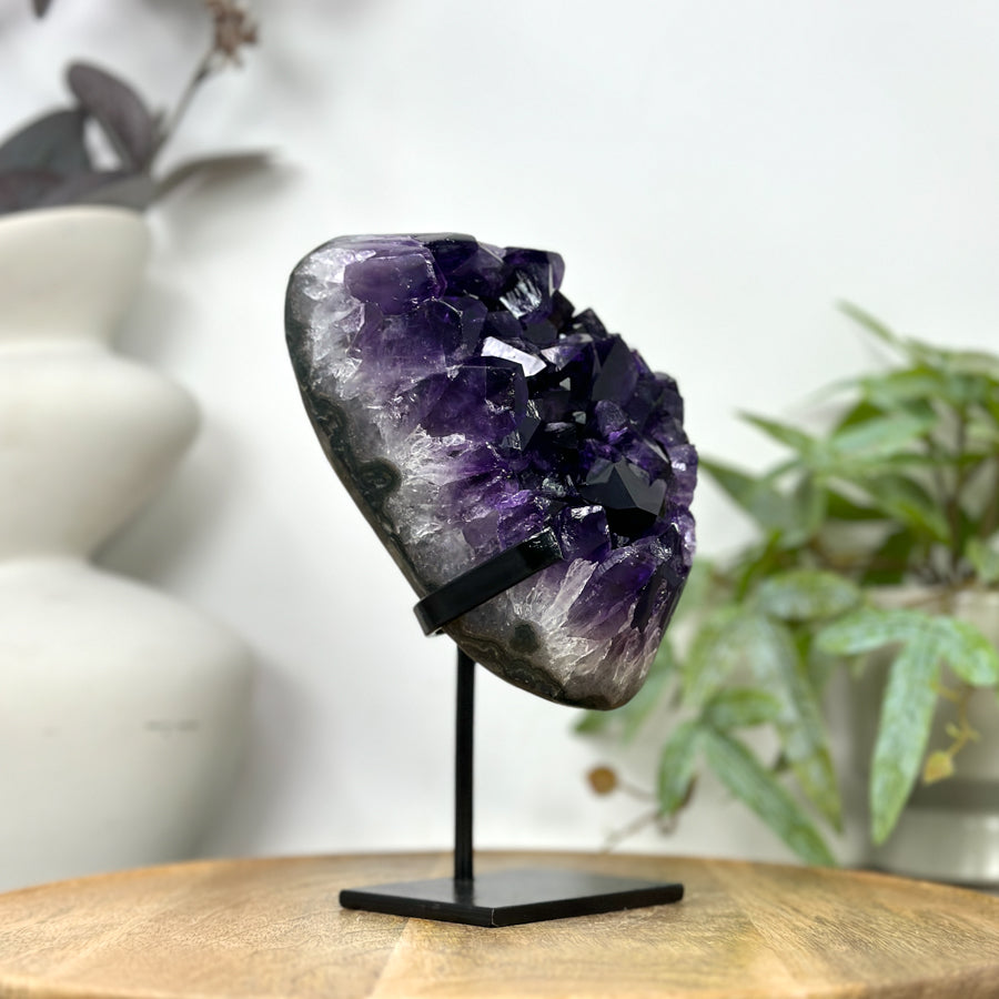 Top Quality Natural Amethyst Crystal Cluster on Stand - MWS3257