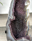 Agate & Amethyst Stone Leaf Carving on Metal Stand - MWS2810