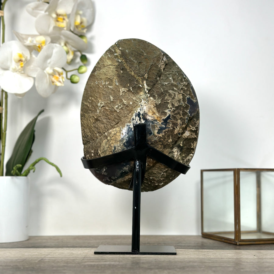 Amethyst Geode with Agate Shell for Home Decor Display