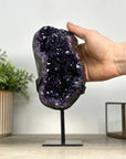 A grade Amethyst Crystal Geode with Metallic Stand - MWS2427