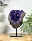 Natural Top Grade Amethyst Cluster on Metal Stand for Home Decor - MWS3252