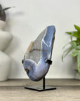 Blue Agate Geode with Rainbow Quartz Druzy Geode - MWS3328