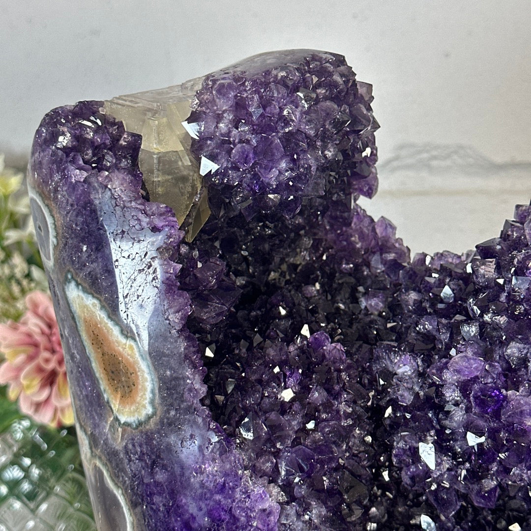 Huge 15 in Tall Amethyst &amp; Agate Statement piece from Uruguay - MWS3407