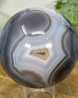 Blue Banded Agate & Druzy Quartz Sphere Geode - SPH0156