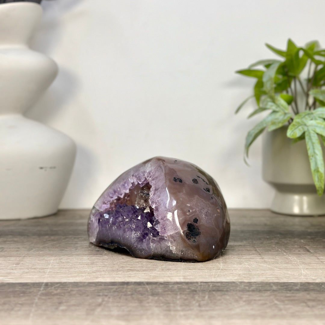 Amethyst Geode with Calcite Inclusion - STGE0104