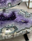 Large Amethyst & Green Jasper Jewelry Box on Metal Stand - MWS2993