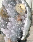 Amethyst and Calcite Crystal Cluster with stalctite Formations on Stand - MWS2607