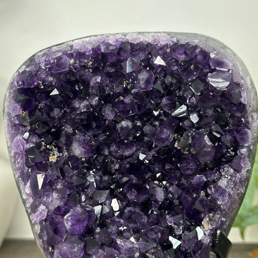 Deep Purple Natural Amethyst Geode with Stand - MWS3232
