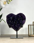 Natural Deep Purle Amethyst Stone Heart Stone - Stand Included - HST0312
