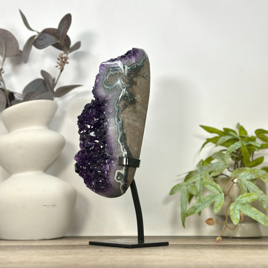 Amethyst CrystalStatemen Piece on Metal Stand - MWS3196