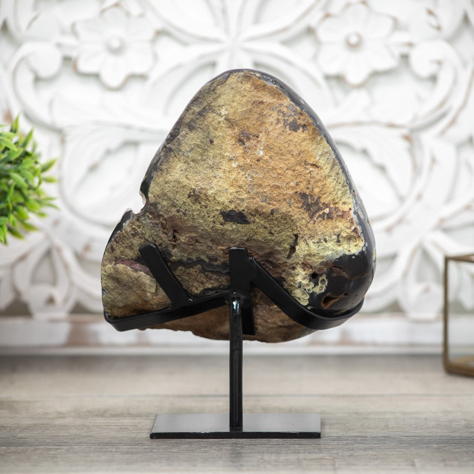 Beautiful Blue Agate Geode with White Sugar Crystalization - MWS0430