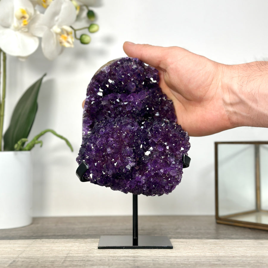 Purple Amethyst Cluster on Stand - Home or Office Display Specimen - MWS2631