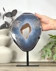 Large Natural Blue Agate & Quartz Druzy Crystal Portal - MWS3251