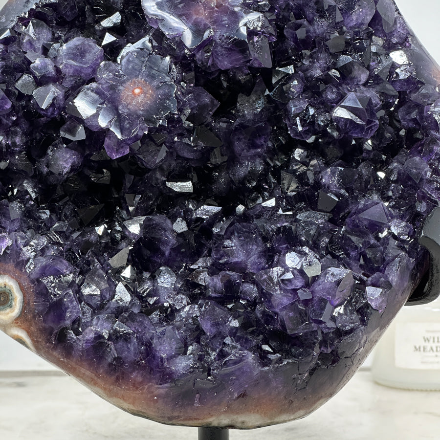 Large Top Quality Amethyst Stone Specimen, Deep Purple Color &amp; Shinny Crystals - MWS1429