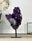 Deep Purple Amethyst Cluster on Metal Stand - MWS2772