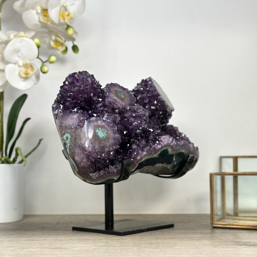 Beautiful Amethyst &amp; Blue Agate Stalactite Formation - MWS2381