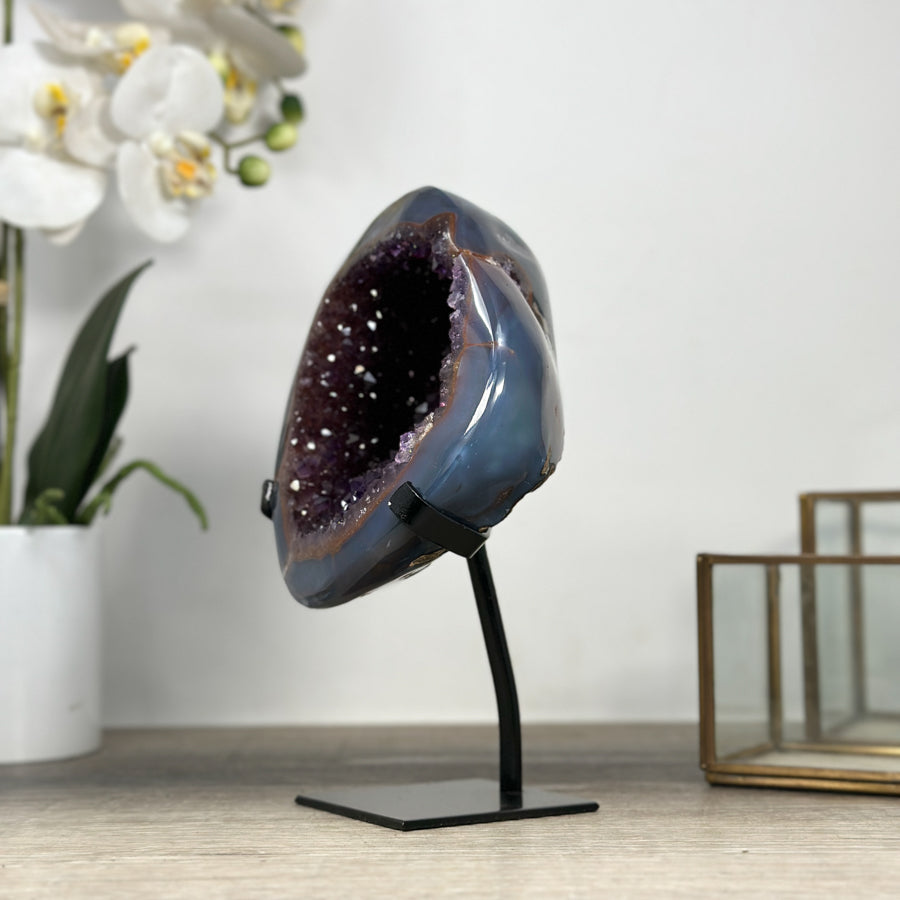 Beautiful Amethyst &amp; Blue Agate Geode - MWS2214