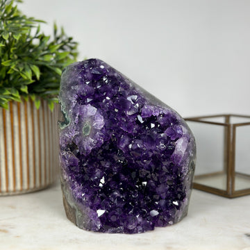 Gorgeous Self Standing Amethyst Stone with Agate Shell - CBP1015