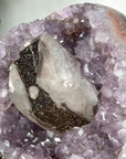 Amethyst Cluster with Unique Calcite & Black Hematite Specimen - MWS2832