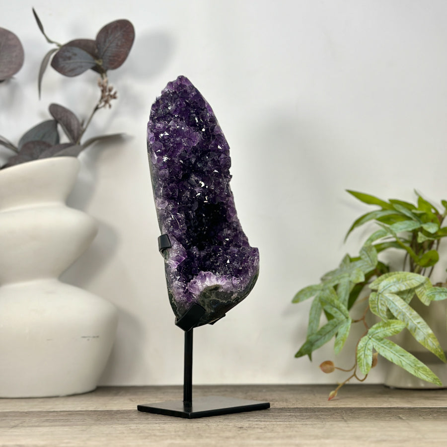 Uruguayan Amethyst Geode - Metal Stand Included - MWS3236