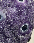 Huge Natural Uruguayan amethyst Cluster with Stalactite Eyes on Metal Stand - MWS2996