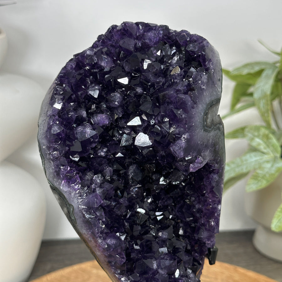 A+ Grade Amethyst Cluster from Uruguay on Metal Stand - MWS3060