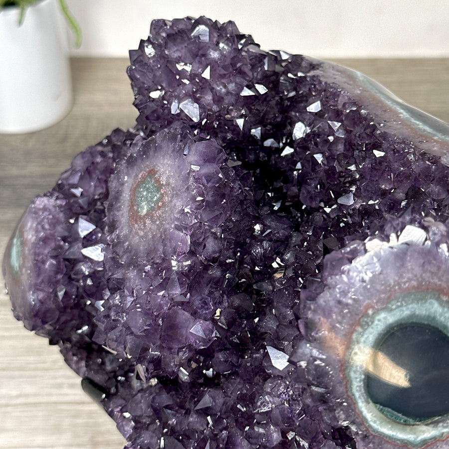 Beautiful Amethyst &amp; Blue Agate Stalactite Formation - MWS2381