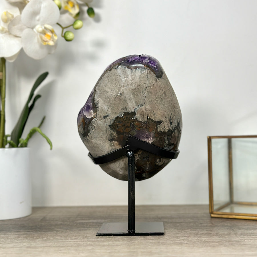 Deep Purple Natural Amethyst Geode with Stand - MWS2588