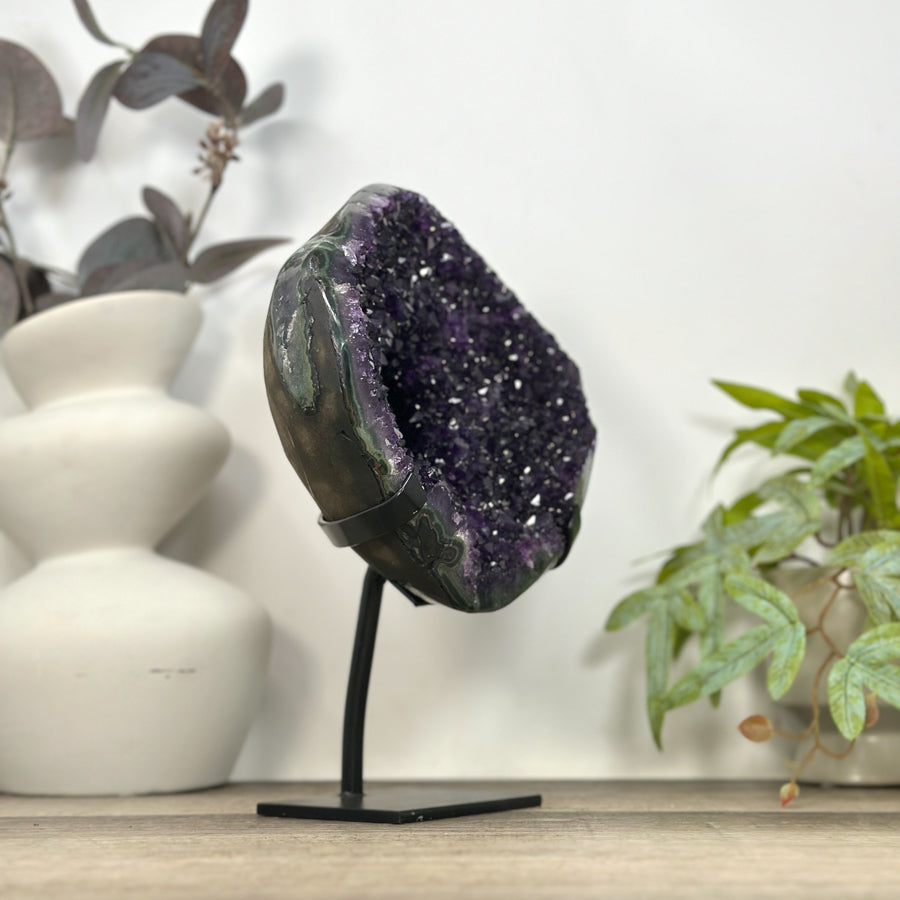 Natural Uruguayan Amethyst Geode wth Stand - MWS3193