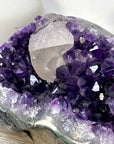 Deep Purple Amethyst Geode with Calcite Crystal - STGE0096